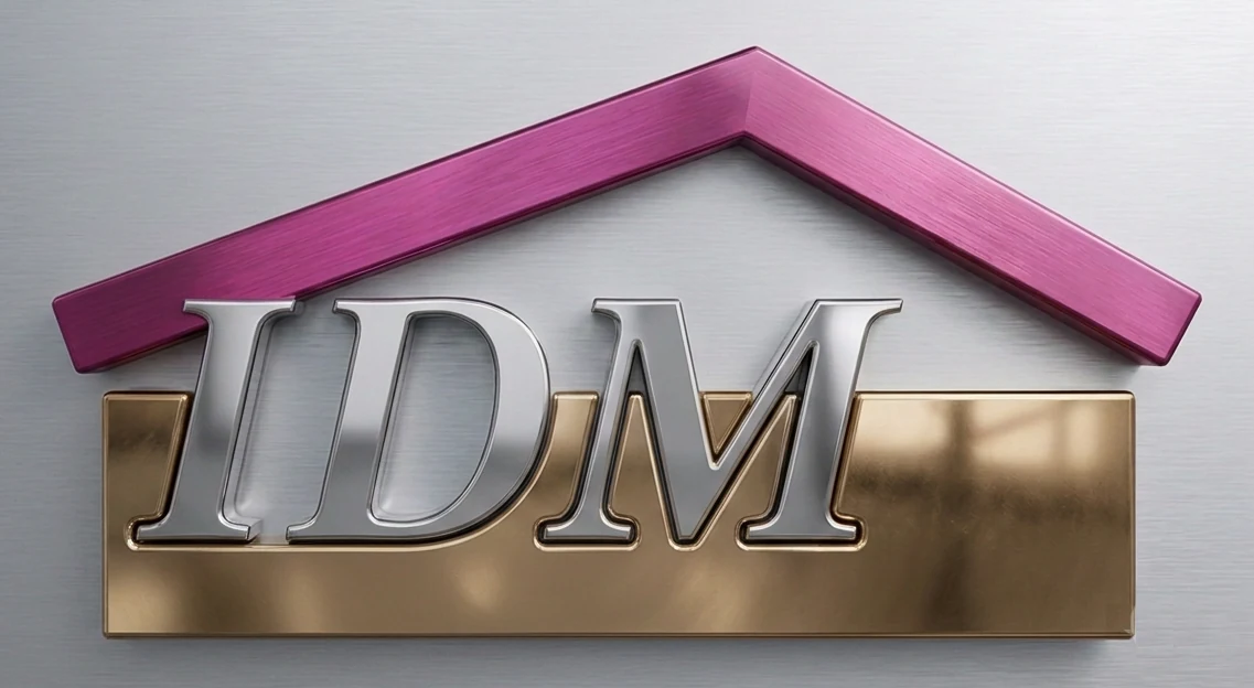 Logo IDM — strecha nad nápisom IDM